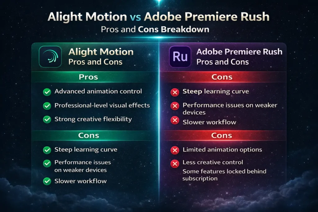 Alight Motion vs Adobe Premiere Rush