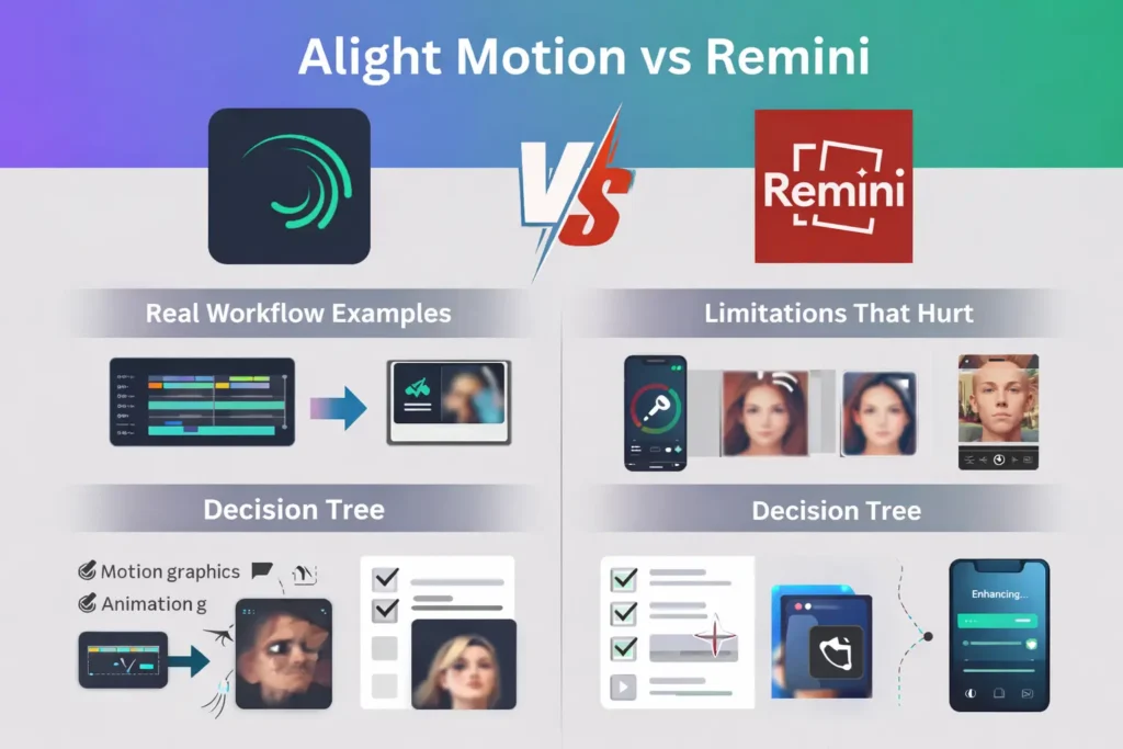 Alight motion vs remini